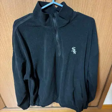 PUBLUX 블랙 하프 지퍼 트레이닝복