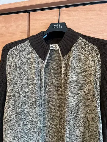 TATRAS 집업 니트 스웨터 브라운/그레이