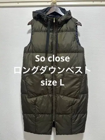 So close 롱 다운 베스트 올리브 L