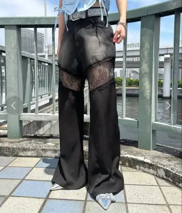 sedacle_girl 데님 레이스 도킹 팬츠