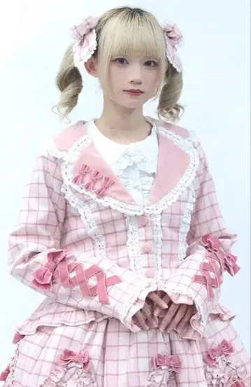 axes femme Chalmiere 타탄 체크 자켓 ( 핑크 )