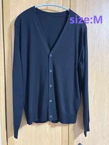 무인양품 V넥 가디건 M (블랙)