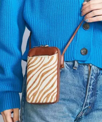 뷰티앤유스 헤어 온 가죽 지퍼 슬림 월렛 숄더