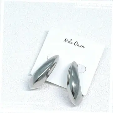 [ 미라 오웬 ] 볼륨 후프 귀걸이 실버