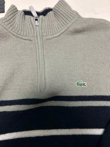 Lacoste 지퍼 스웨터 그레이 네이비
