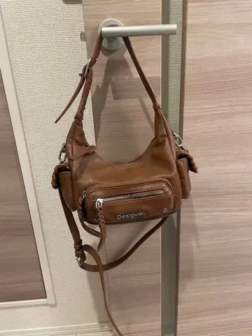 Desigual 브라운 가죽 숄더백