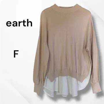 earth 레이어드 스타일 긴팔 풀오버 베이지 F
