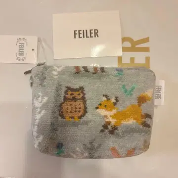 FEILER 페이러 윈터 애니멀즈 보트형 파우치 실버 그레이