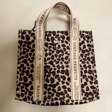 VINTAGE PEANUTS 2WAY 스퀘어 토트 LEOPARD 패턴