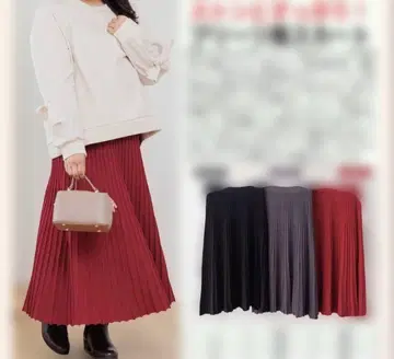 [ 새상품 ] 시마무라 Hina 플리츠 니트 스커트 블랙