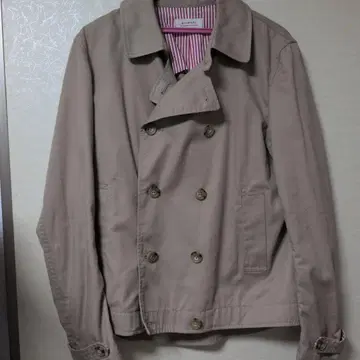 hiromichi 베이지 더블 브레스트 트렌치코트