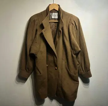 00s vintage LOVE RICH 브라운 롱 코트 스트릿