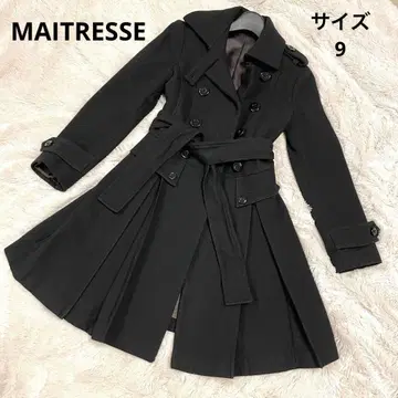 MAITRESSE 에폴렛 롱 코트 스탠드 카라 울 야마다야