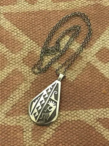 HOPI 호피족 오버레이 실버 목걸이 탑 펜던트 탑