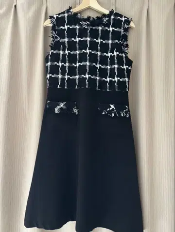 프리마셰렐 슬리브리스 트위드 원피스 L