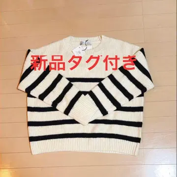 택 포함 새상품 [ ZARA ] 보더 퍼지 니트