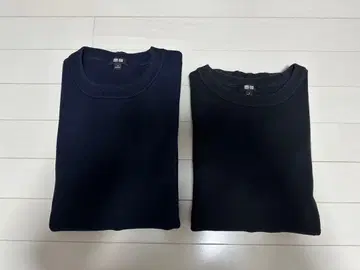 UNIQLO 워셔블 밀라노 리브 네이비 블랙 2종 세트