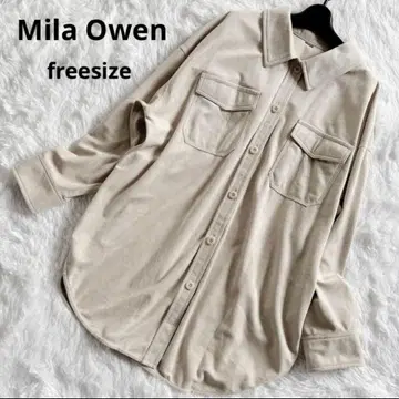Mila Owen 미라 오웬 에코 가죽 셔츠 커버올 아이보리