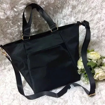 애프터눈 티 나일론 숄더백 사선 블랙