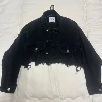ZARA 데님 자켓 숏 기장 데미지 가공