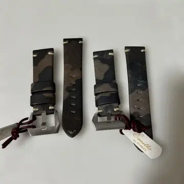 에미타 손목시계 가죽 벨트 카모플라쥬 가죽 벨트 22mm 2개 세트