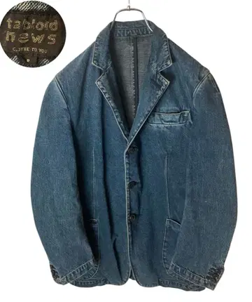 tabloid news 타블로이드 뉴스 USED 가공 데님 테일러드 자켓