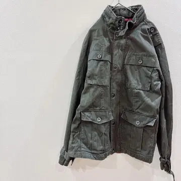 밀리터리 자켓 모즈풍 카키 AUTHENTIC 안감 레드