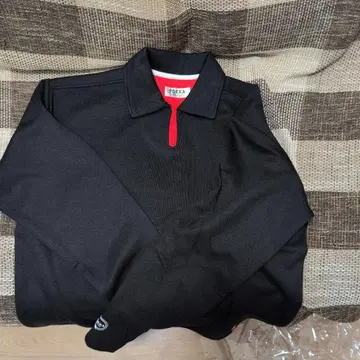 POKKA COFFEE 블랙 집업 피케 셔츠