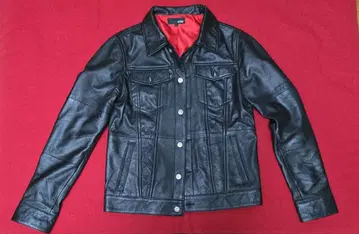 블랙 가죽 자켓 ( 레드 안쪽 ) L 사이즈