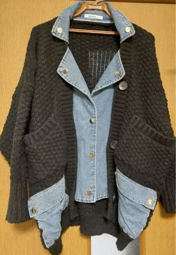 XOXO 데님 니트 자켓