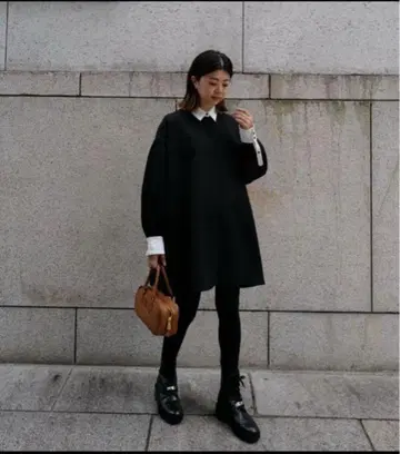 machatt 더블 크로스 바이컬러 드레스