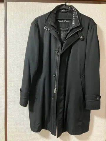 캘빈클라인 남성용 스텐카라 코트 블랙