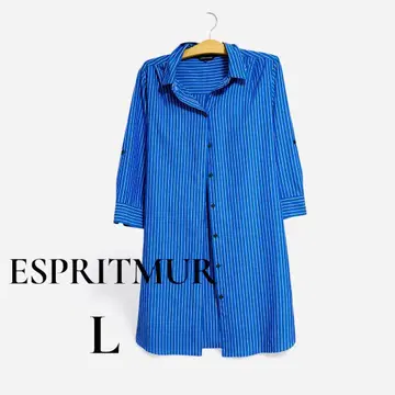 [ 새상품급 ] ESPRIT 스트라이프 셔츠 원피스 L 주름 잘 안 생김