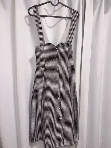 Fi.n.t 하이웨스트 오버롤 스커트 하운드투스 체크 패턴