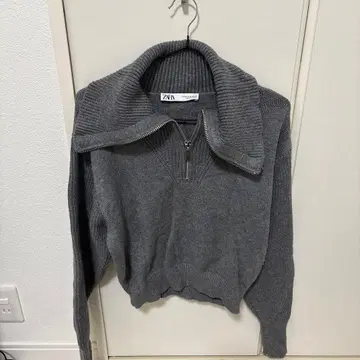 ZARA 하프 지퍼 스웨터 그레이 M