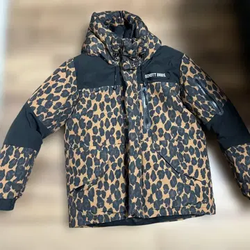 schott L 레오파드 다운 후드티