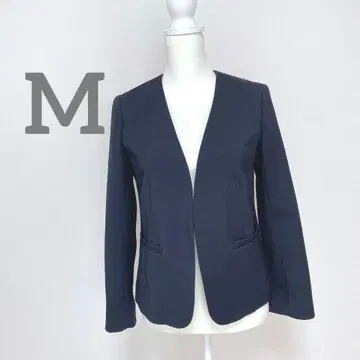 내추럴 뷰티 베이직 노카라 자켓 네이비 캐주얼