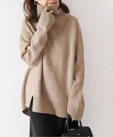 FRAMeWORK 프레임워크 W/Ca 터틀 롱 풀오버 니트