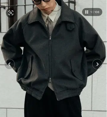 (Bleme) 더블 지퍼 멜톤 해링턴 자켓 턱 스트랩 포함