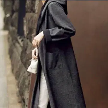 후데트 블랙 롱 코트 LL 사이즈