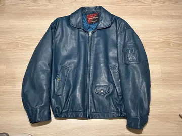 네이비 가죽 자켓 블루