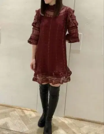 스나이델 시스루 타이트 니트 원피스