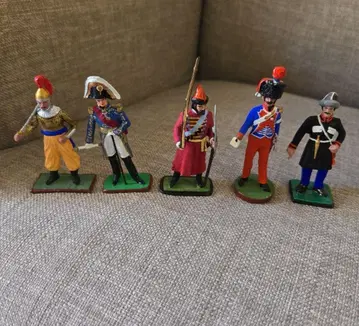 외국 기념품 금속제 피규어 5체 세트 병사 인형 미니어처 빈티지 잡화
