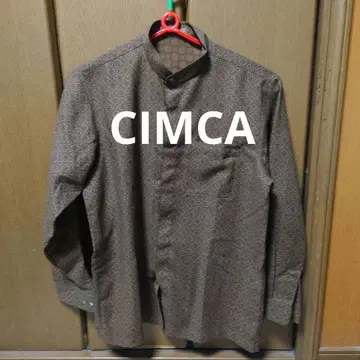 YIGA 기하학 패턴 브라운 셔츠