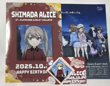 걸즈 & 판처 시마다 아리스 생일 클리어 파일 엽서 플라이어