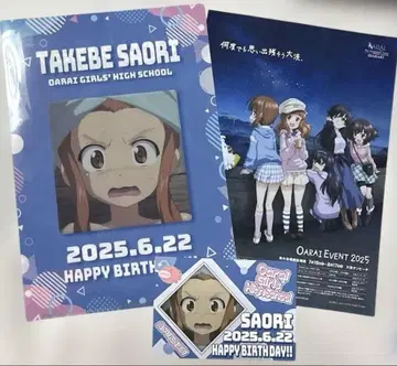 걸즈&판처 타케베 사오리 생일 클리어 파일 엽서 플라이어