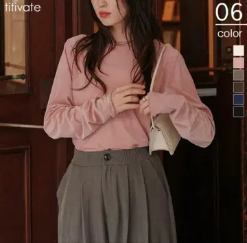 titivate 시어 벨로아 롱 셔츠 네이비 M 사이즈