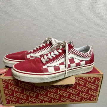 VANS 체커 스니커즈 레드