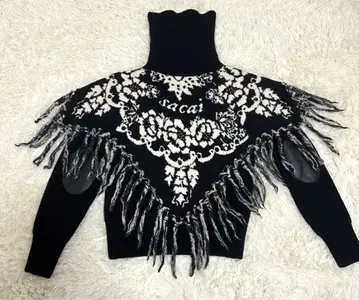 sacai 사카이 플로럴 자카드 니트 Black