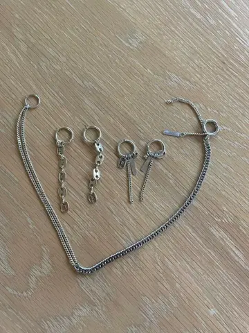 저스틴 클렝케 실버 체인 목걸이, 귀걸이 세트